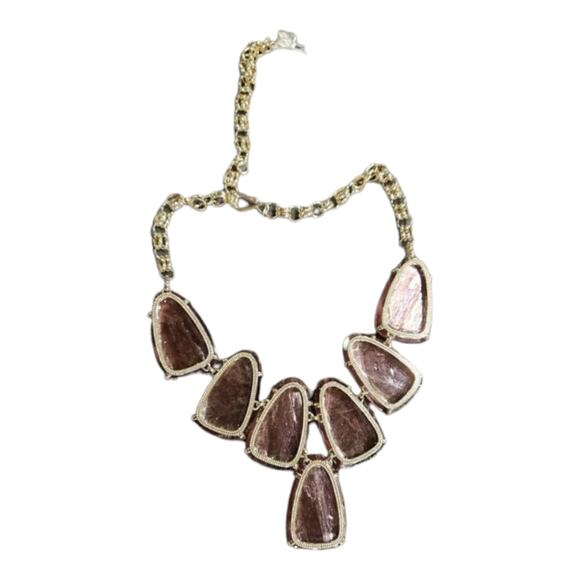 Kendra Scott Harlow Pale Purpleish Pink Large Statement Necklace New! - Picture 7 of 9